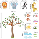 Jungle Animals Tree Wall Stickers