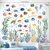 DECOWALL Tropical Fish Coral Ocean Nursery Wall Stickers (SG3-2614)