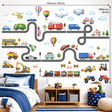 DECOWALL Cars Roads Transport Vehicles Kids Bedroom Wall Stickers (SG3-2613)