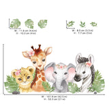 Watercolour Jungle Animals Wall Stickers