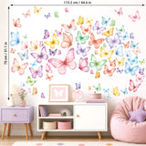 DECOWALL Watercolour Butterflies Wall Stickers Removable Decals (DS9-8101)