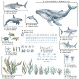 DECOWALL Watercolour Ocean Animals Wall Stickers (SG3-2608)