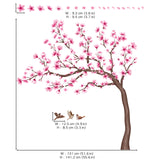 DECOWALL Cherry Blossom Tree Wall Stickers