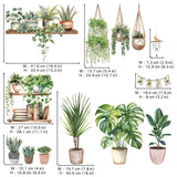 DECOWALL Green Pot Plants Leaves Wall Decals (SG2-2411)