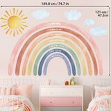 DECOWALL Extra Large Watercolour Rainbows and Quotes Wall Stickers (FH4-2432)