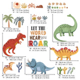 Colourful 5 dinosaurs Wall Stickers