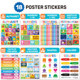 18 Peel & Stick Educational Posters for Classroom & Nursery