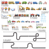 DECOWALL Cars Roads Transport Vehicles Kids Bedroom Wall Stickers (SG3-2613)