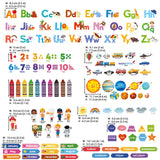 DECOWALL Alphabet Numbers and Learning Wall Stickers (DS12-8100)