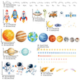 DECOWALL Solar System Planets Astronaut Rocket Kids Wall Stickers (SG3-2612)