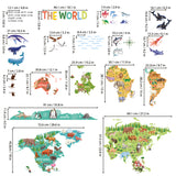 Animal World Map Wall Stickers