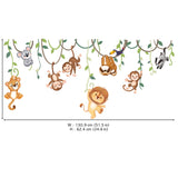 Jungle animals and Vines Wall Stickers