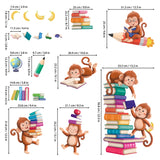 Monkey Reading Books Wall Stickers