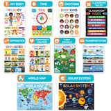 18 Peel & Stick Educational Posters for Classroom & Nursery