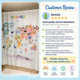 Animal World Map, Kids Shower Curtain set