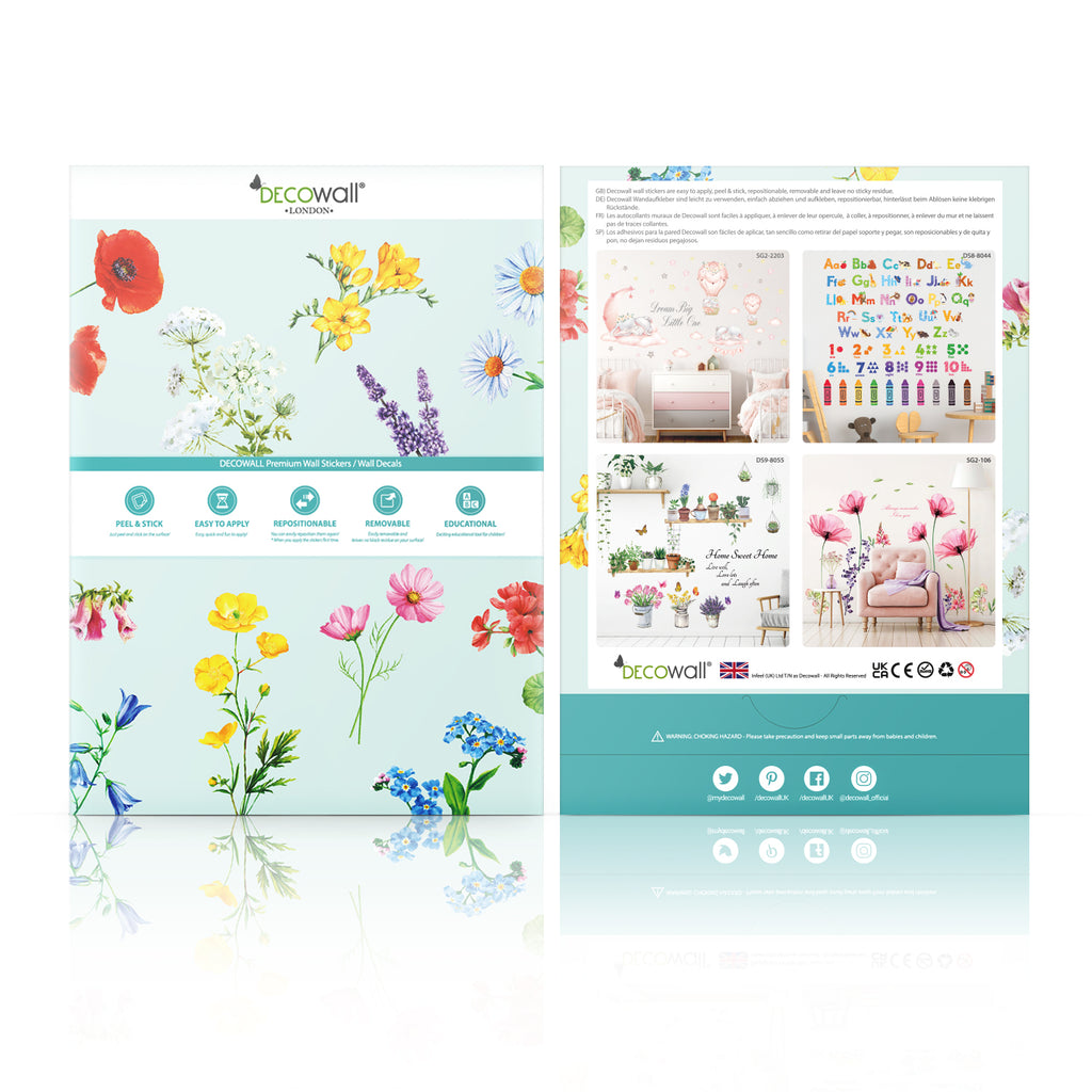 Adesivo Murale Kiwistar Farfalla Su Erba, Rame, 80x75 Cm: Decorazione Rimovibile Per Pareti, Porte E Mobili