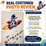 DECOWALL Space Wall Stickers – Astronaut, Rocket, Solar System Planets & Stars (SG4-2605)