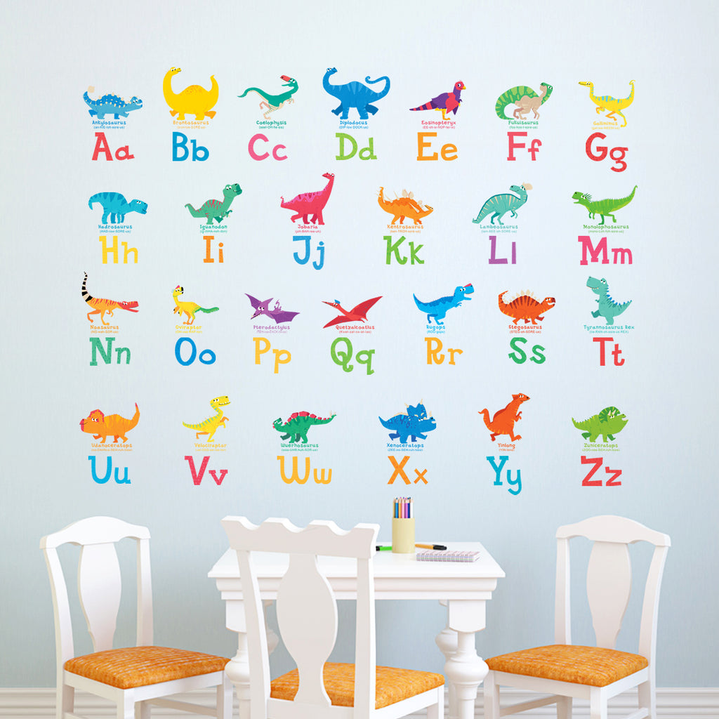 A-Z Dinosaur Alphabet Wall Stickers