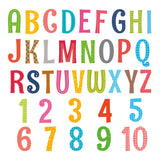 Uppercase Alphabet and Numbers Wall Stickers