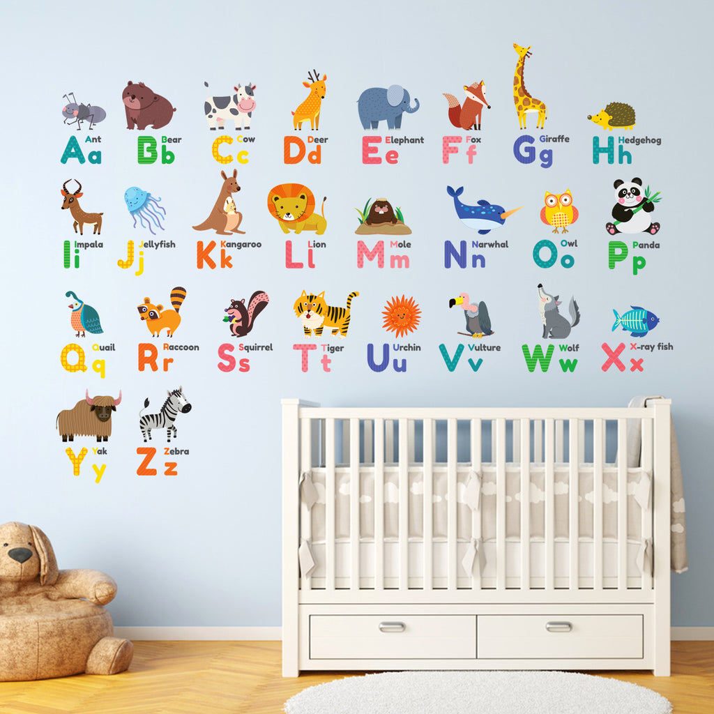 Colourful Animal Alphabet Wall Stickers