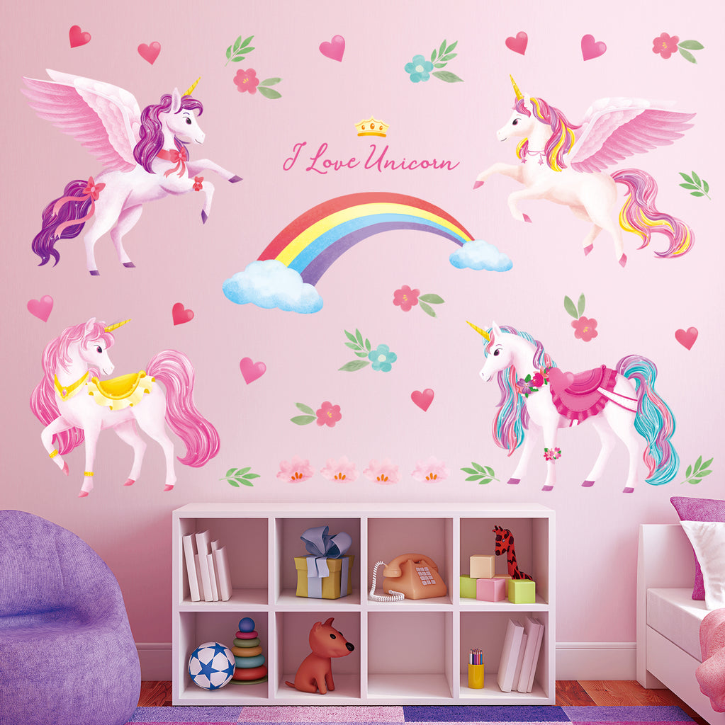 Unicorns and Rainbow Wall Stickers