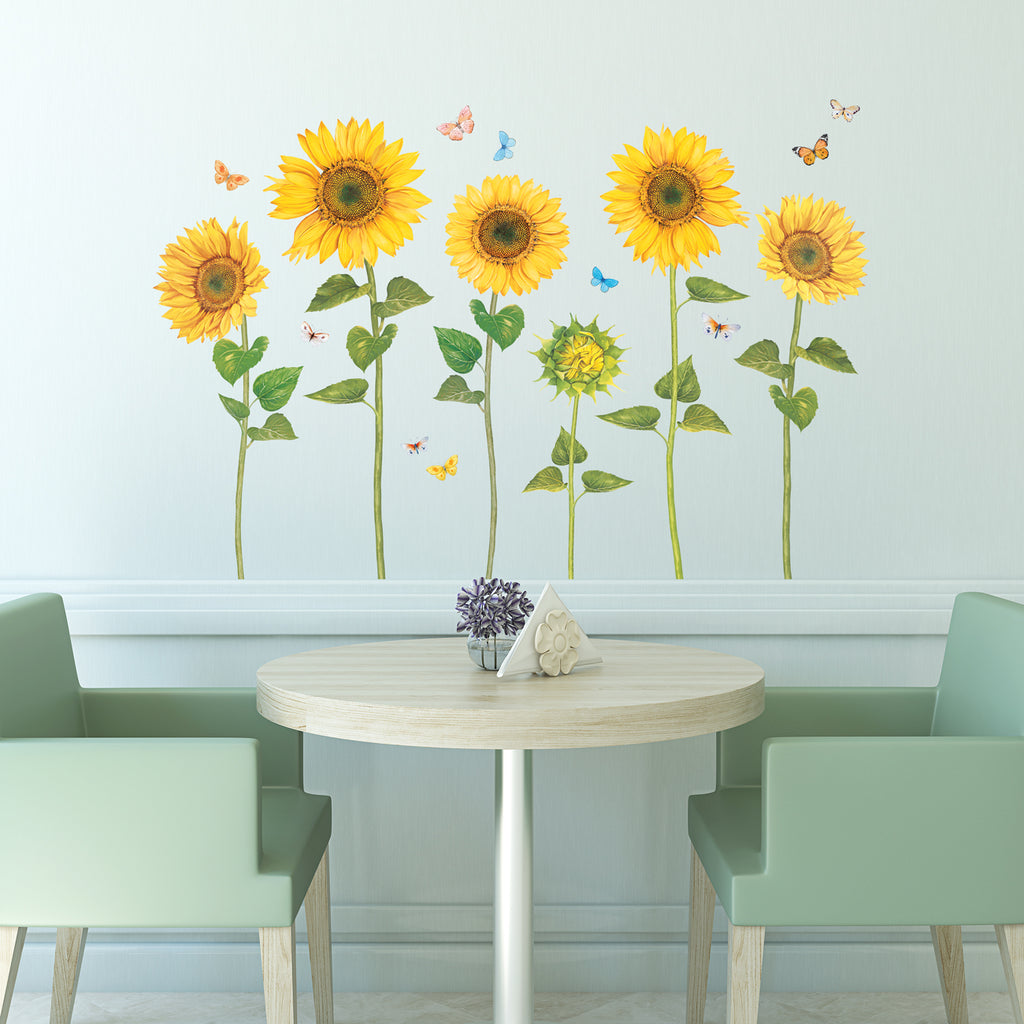 Watercolour Sunflowers Wall Stickers