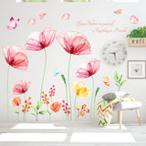 Light Pink X-ray Flowers Wall Stickers