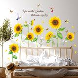 Sunflowers with Butterflies Wall Stickers