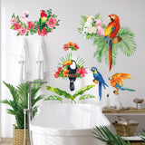 Tropical Plants and Parrots Wall Stickers