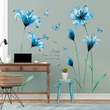 X-ray Blue Flowers Wall Stickers