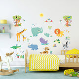 Happy Jungle Animals Wall Stickers