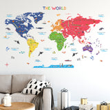 The Large World Map Wall Stickers
