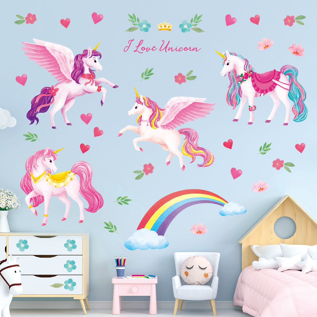 Unicorns and Rainbow Wall Stickers – DECOWALL