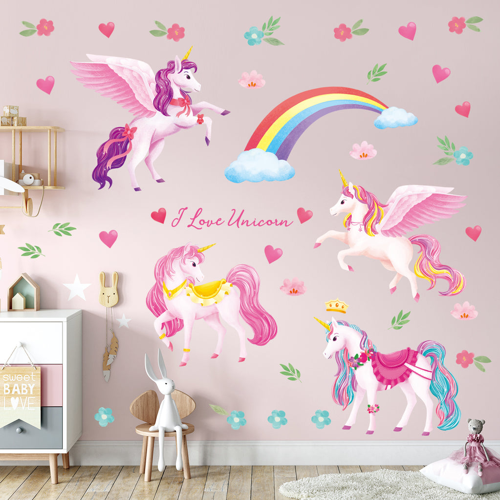 Unicorns and Rainbow Wall Stickers