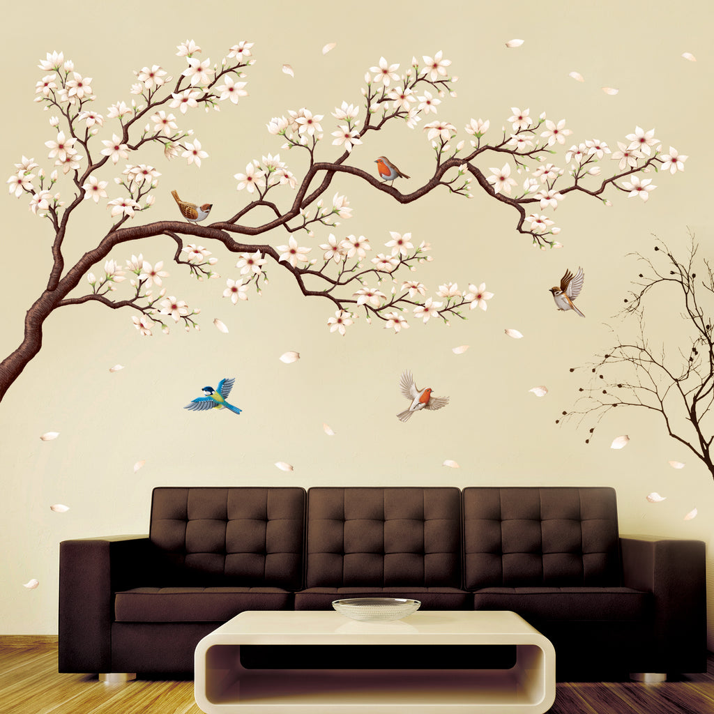 Oriental Flower Tree Wall Stickers