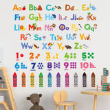 Animal Alphabet Numbers Colour Wall Stickers