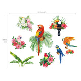 Tropical Plants and Parrots Wall Stickers