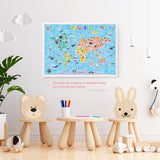 Animal World Map Jigsaw Puzzle for Kids