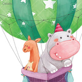 Animal Train & Hot Air Balloons Nursery Wall Stickers