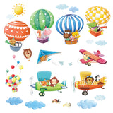 Animal Hot Air Balloons & Biplanes Wall Stickers