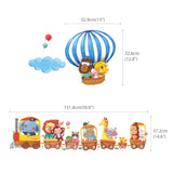 Animal Train & Hot Air Balloons Nursery Wall Stickers (XLarge)