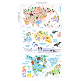 German Animal World Map Wall Stickers (XLarge)