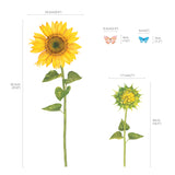Watercolour Sunflowers Wall Stickers