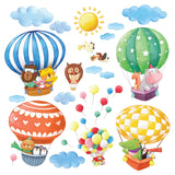Animal Hot Air Balloons Wall Stickers