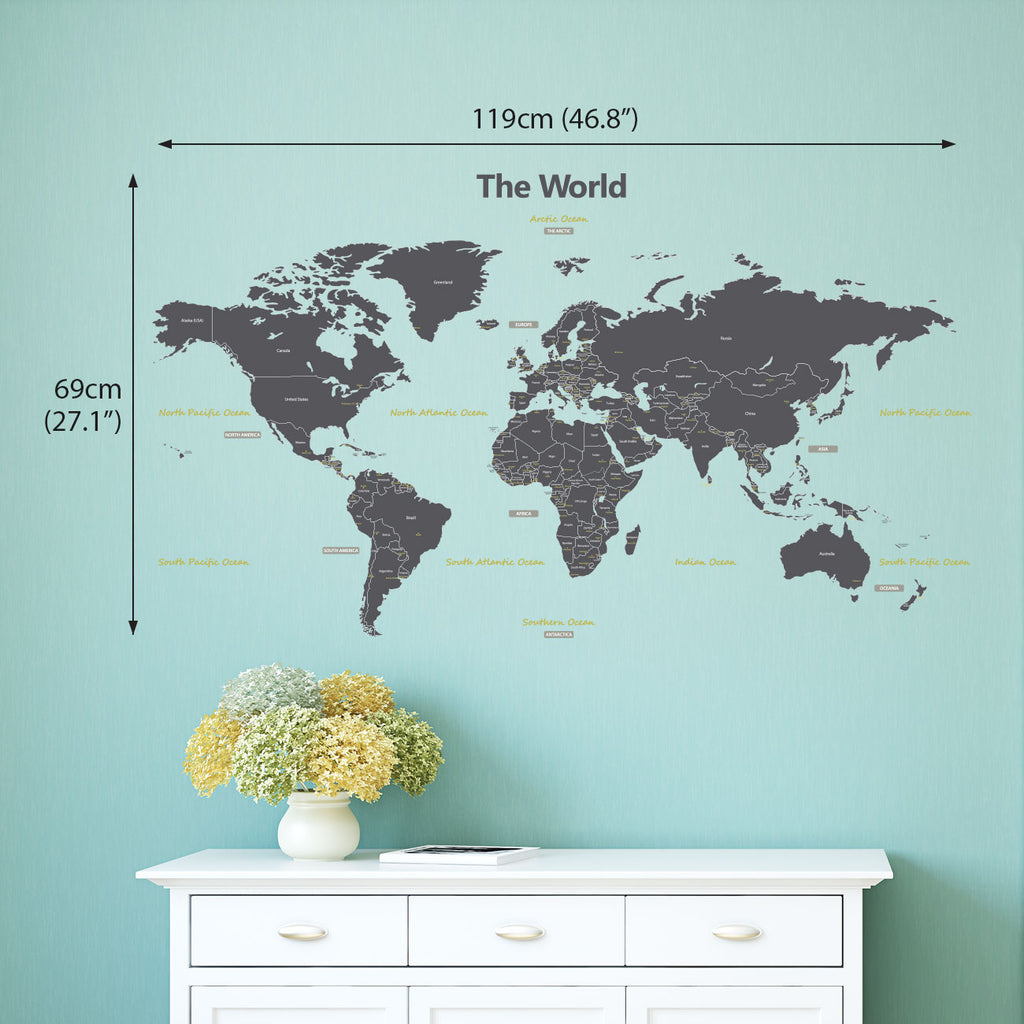 The World Wall Stickers_Grey