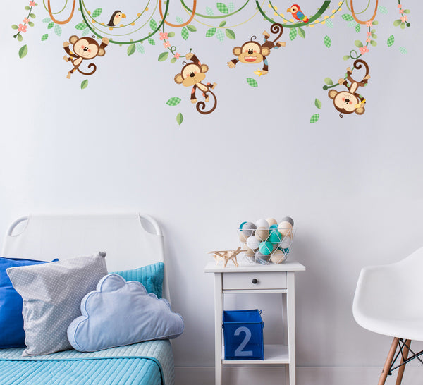 Monkeys on Vine Wall Stickers – DECOWALL