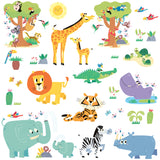 Happy Jungle Animals Wall Stickers