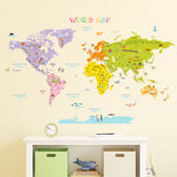 The Large World Map Nursery Kids Wall Stickers