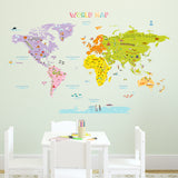 The Large World Map Nursery Kids Wall Stickers