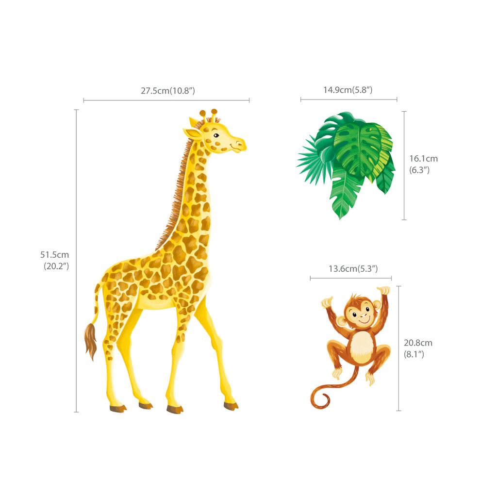 Jungle Animals Height Chart Wall Stickers